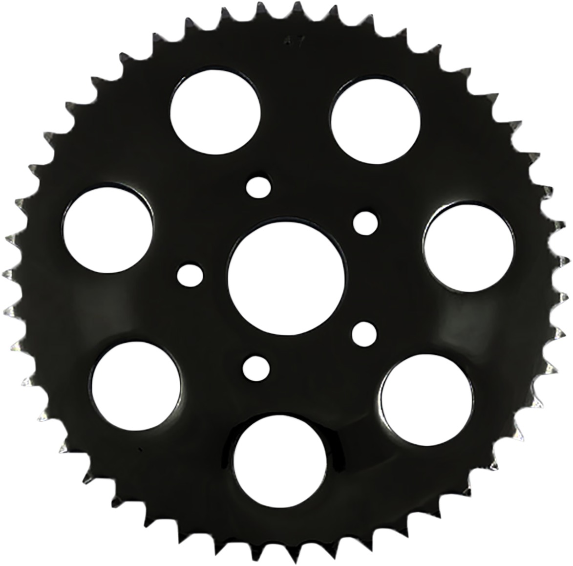 Carbon Steel 46T Drive Sprocket Gloss Black - For 86-92 Harley XL - Click Image to Close