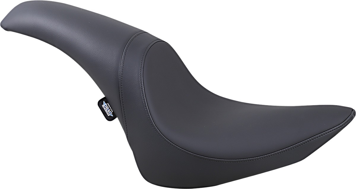 Predator Smooth Leather 2-Up Seat - Black - For 84-99 Harley Softail - Click Image to Close