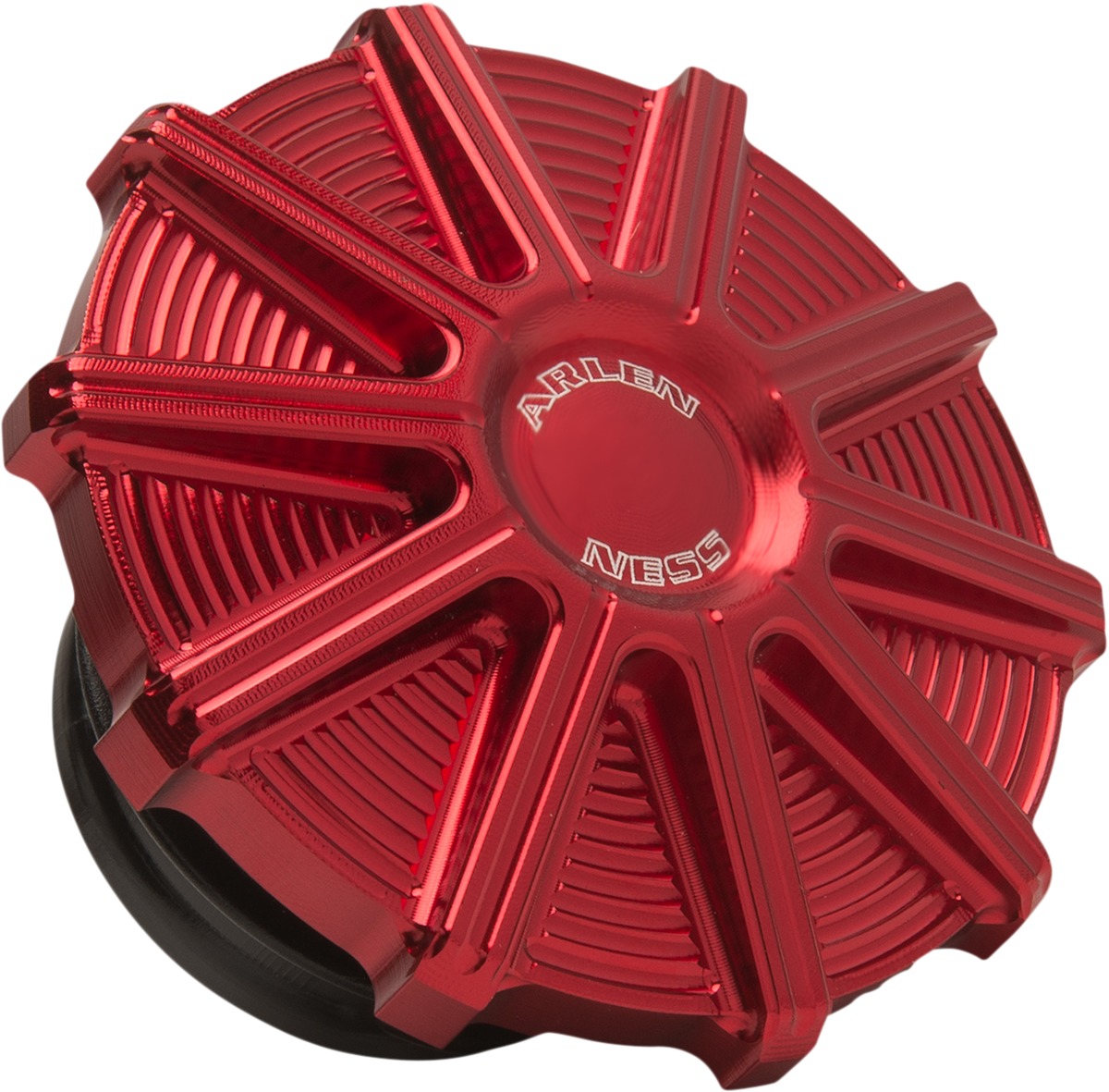 Arlen Ness 10-Gauge Gas Cap Red Vented Fuel Tank Cap - Click Image to Close