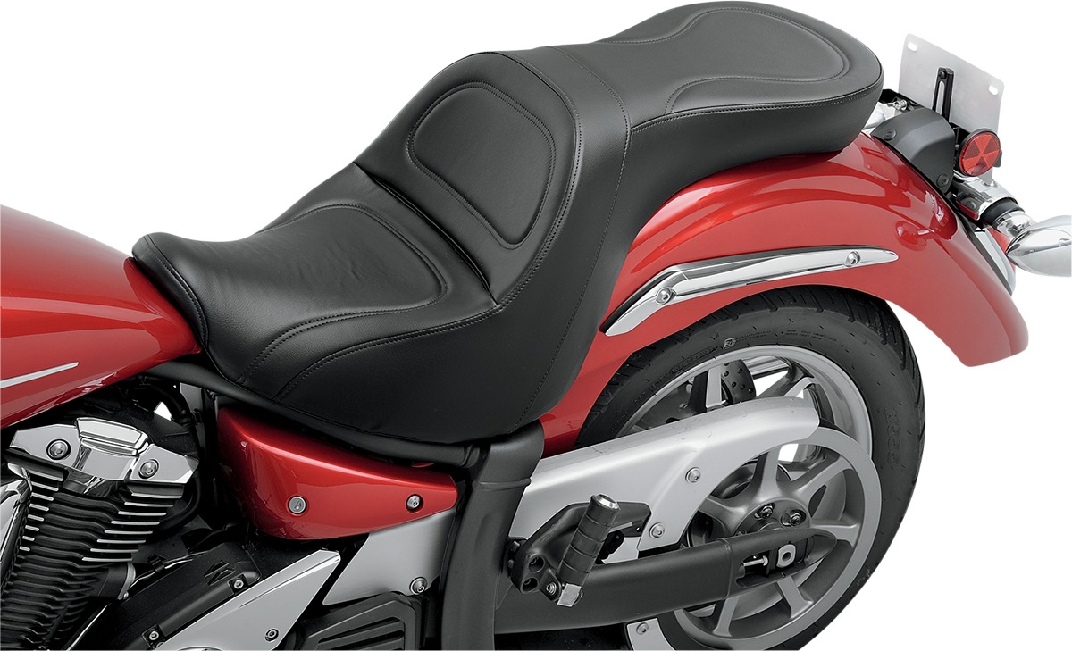 Explorer Stitched 2-Up Seat Black Gel - For 07-17 Yamaha XVS1300 V-Star - Click Image to Close