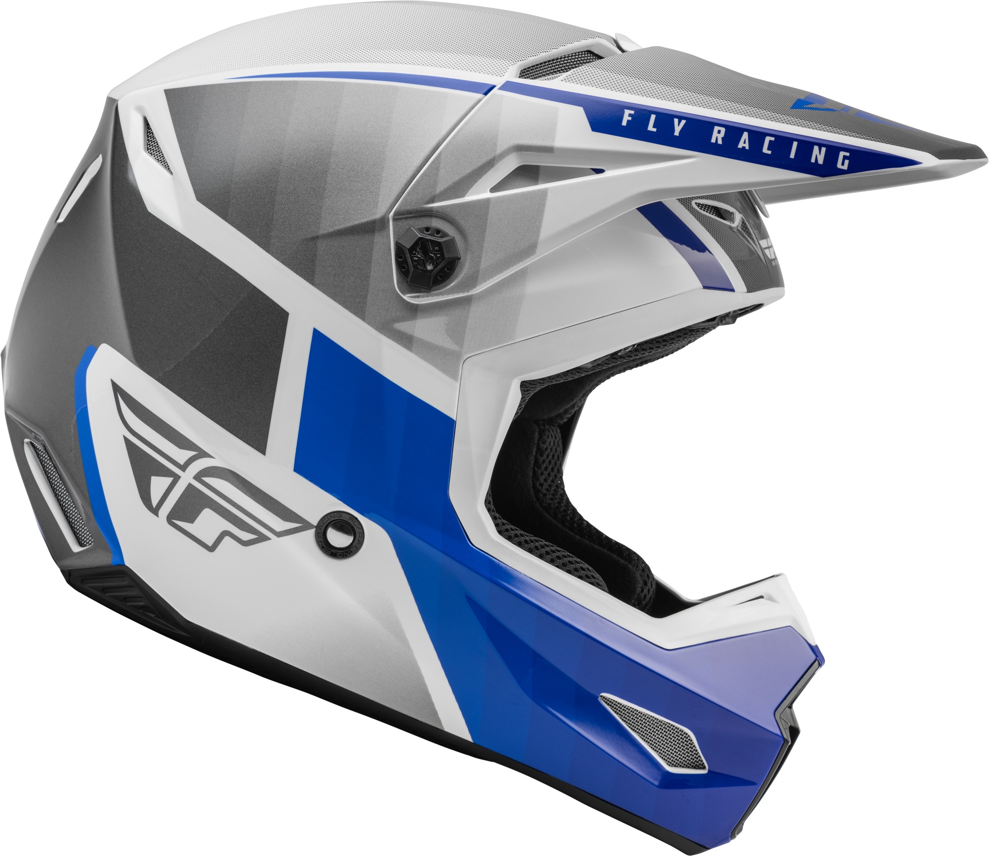 Kinetic Drift Helmet Blue/Charcoal/White Large - Click Image to Close