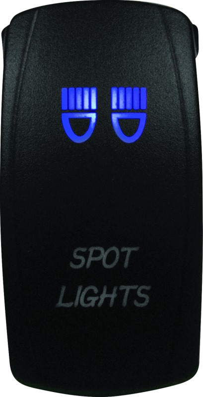 DragonFire Racing Lighted Switch Spot Light On/Off Blue - Dual LED spotlight switch, blue, universal fit - Click Image to Close