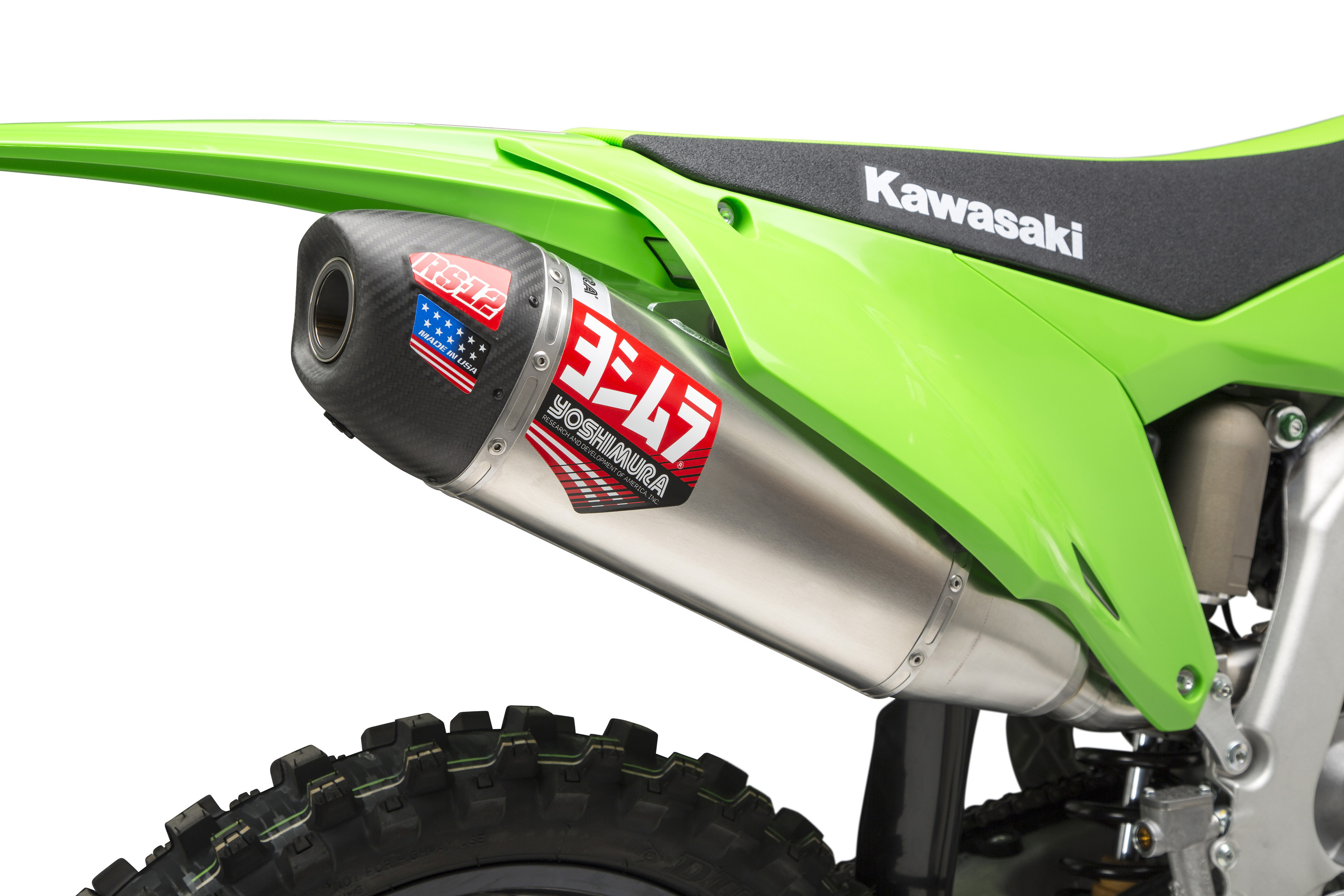 RS-12 Stainless Steel Full Exhaust w/ Aluminum Muffler - For 21-22 Kawasaki KX250F/X - Click Image to Close