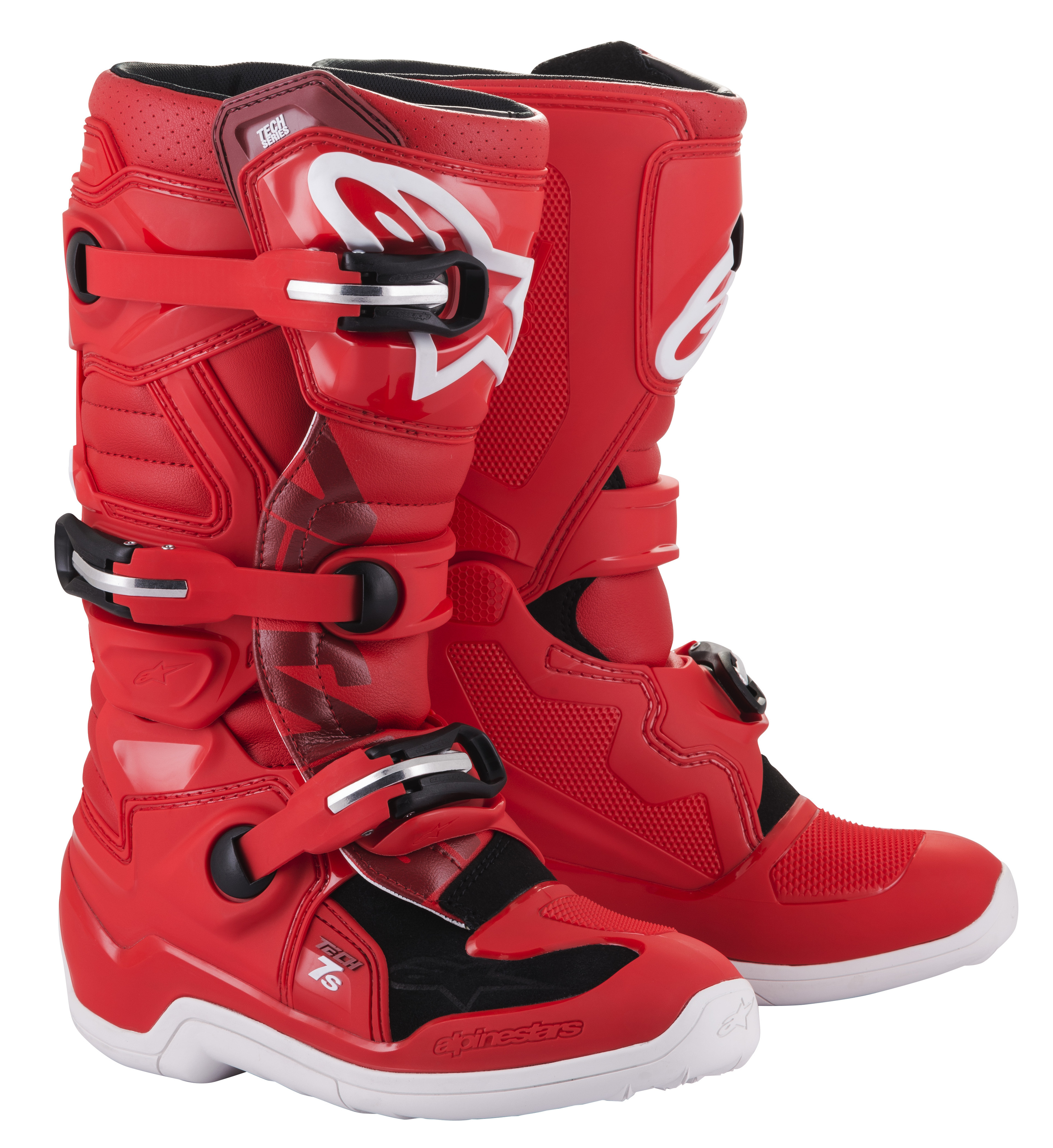 Alpinestars Tech 7S Youth Off-Road Boots Red US Size 2 - Youth off-road boots, Red, US Size 2 - Click Image to Close