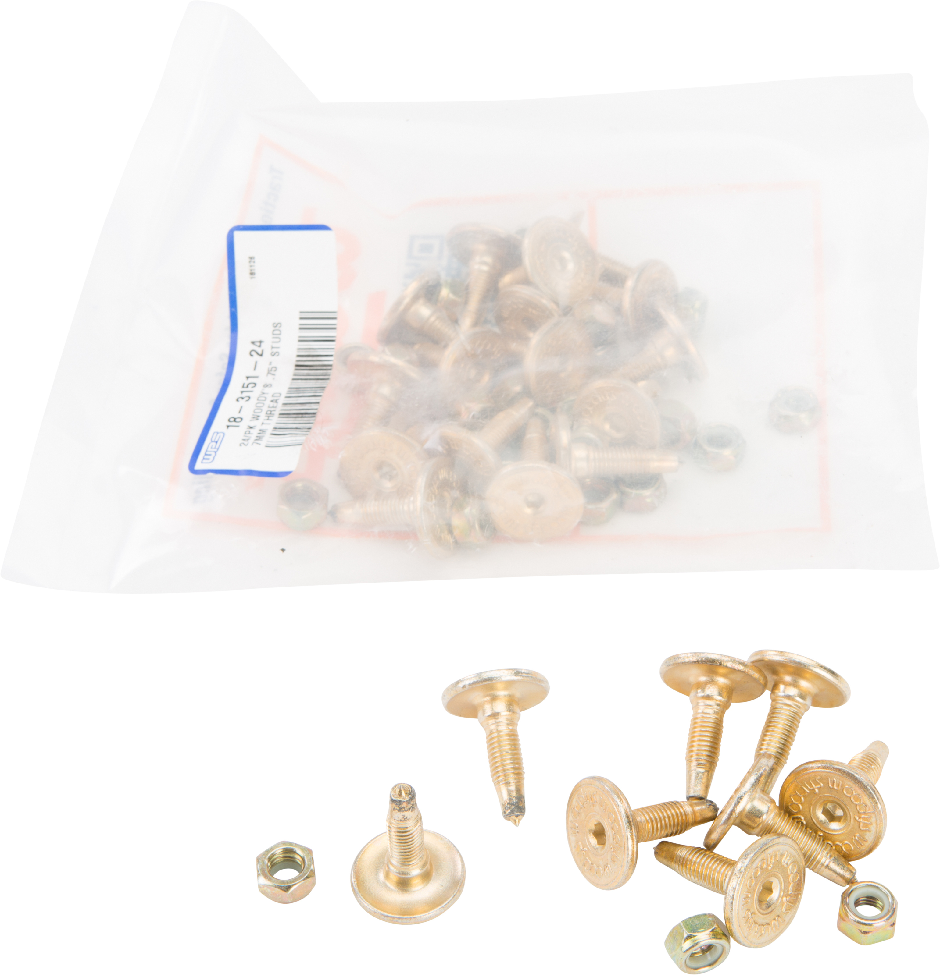 Woodys Gold Digger Carbide Traction Stud 0.75in 24 Pack - 24-pack 0.75in carbide studs for two-ply tracks - Click Image to Close
