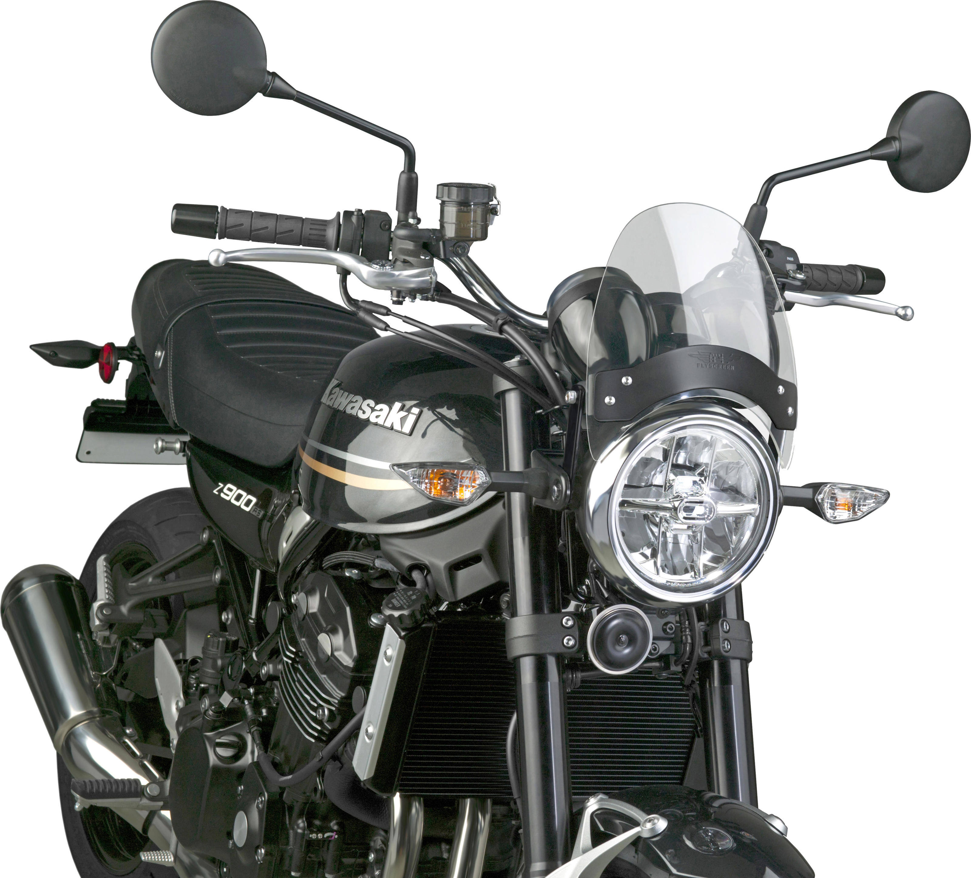 Flyscreen Windscreen Smoke Black Hardware - Click Image to Close