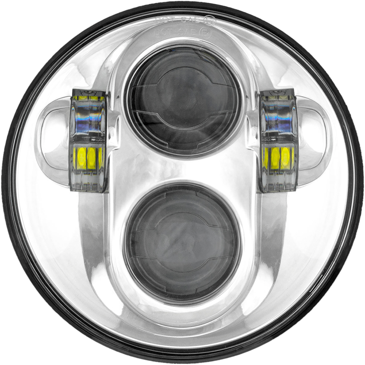 Cyron 5.75 Inch Chrome LED Headlight with DRL - Chrome 5.75" LED headlight with DRL, universal fit - Click Image to Close