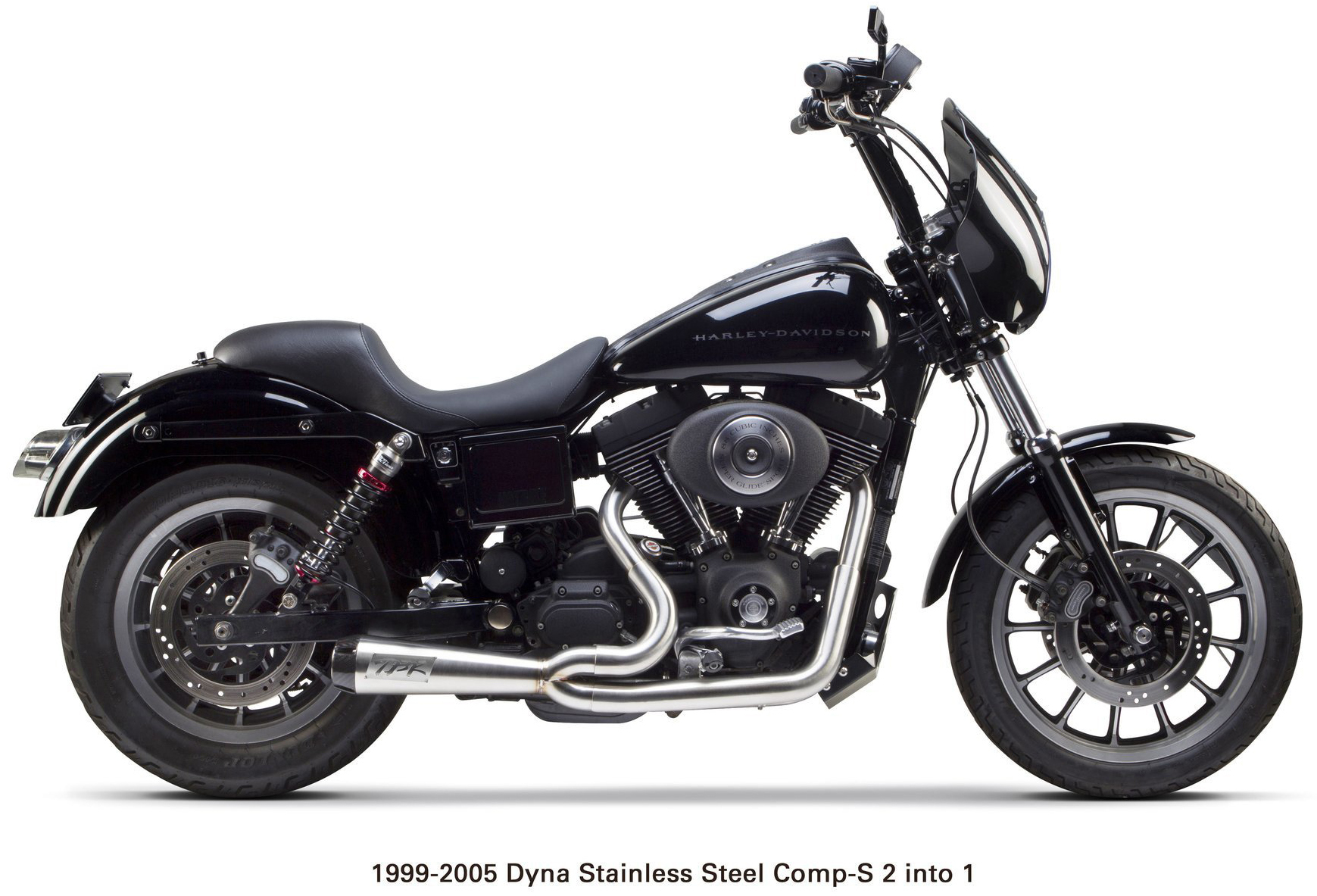 2-1 Comp-S Brushed Full Exhaust CF Cap - For 99-05 HD Dyna - Click Image to Close