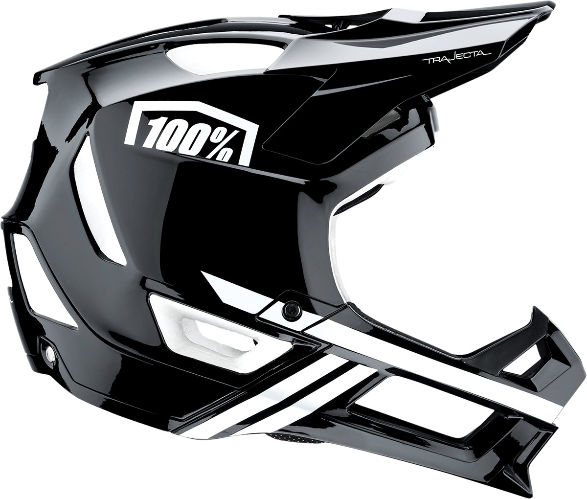 100% Trajecta Fidlock Bicycle Helmet Black/White Large - Full face, vented, unisex helmet, size Large - Click Image to Close