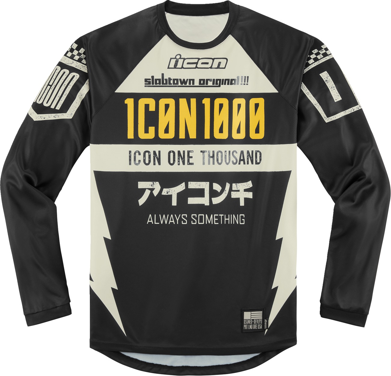 ICON Slabtown Jersey XL Yellow Black White Men's - Men's XL sublimated long-sleeve jersey - Click Image to Close