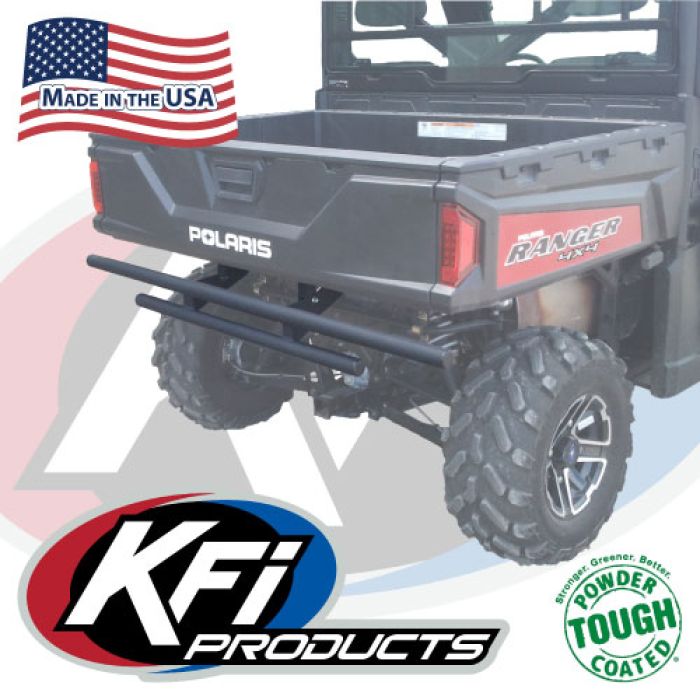 KFI Double Tube Rear Bumper Black For Polaris Ranger 570 2017-2023 - Steel rear bumper For Polaris Ranger 570 2017-2023 - Click Image to Close