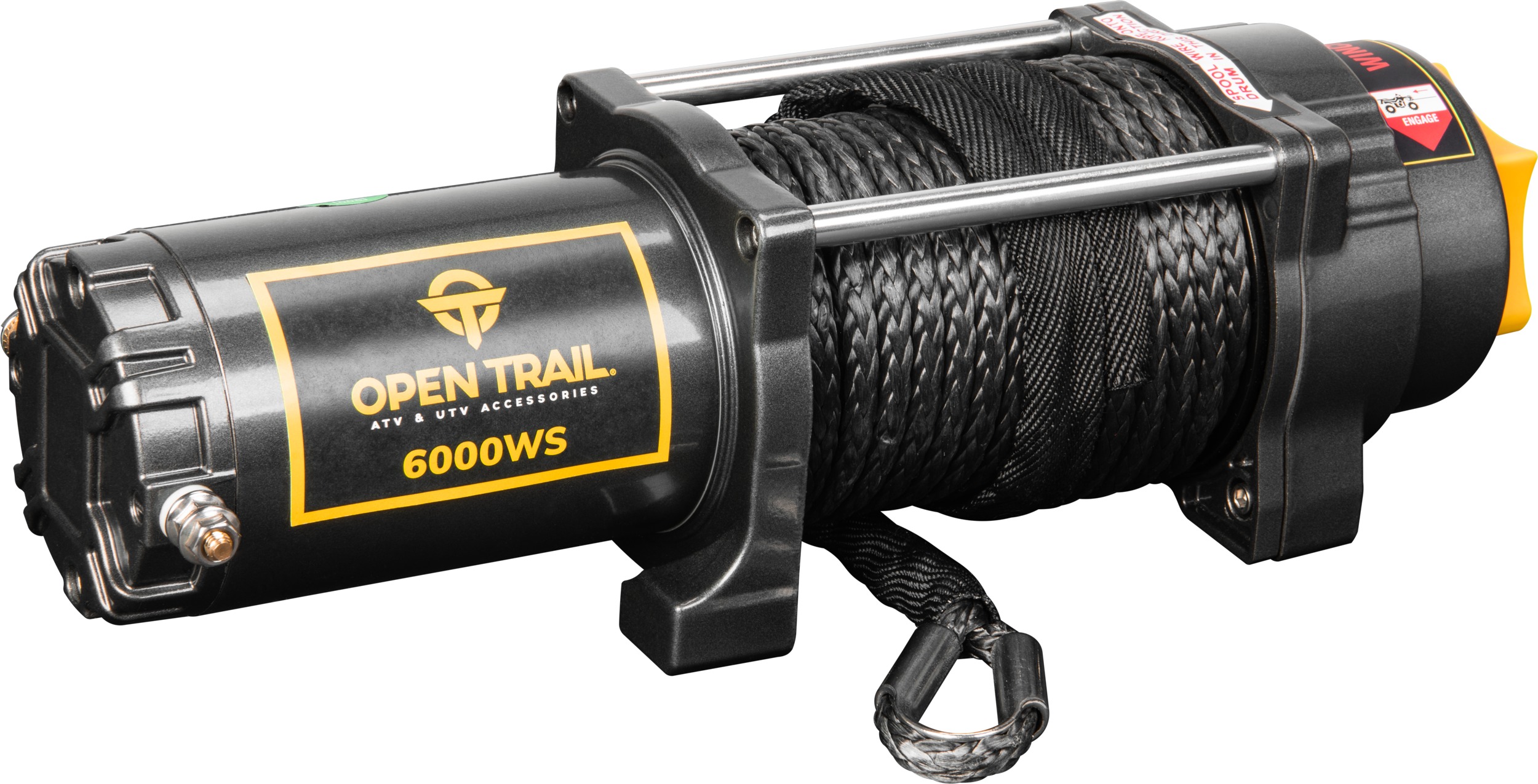 Open Trail 6000LB Wide Winch with Synthetic Rope - 6000lb ATV/UTV winch with synthetic rope - Click Image to Close
