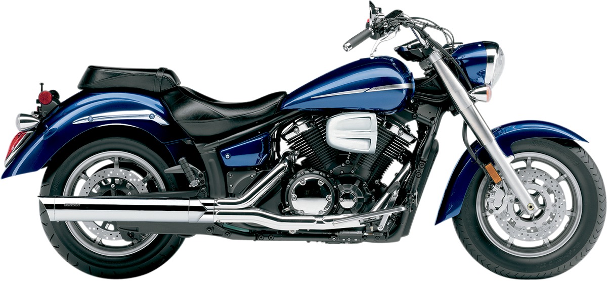 Scalloped Tip Slip On Exhaust - For 07-17 Yamaha V-Star 1300 - Click Image to Close