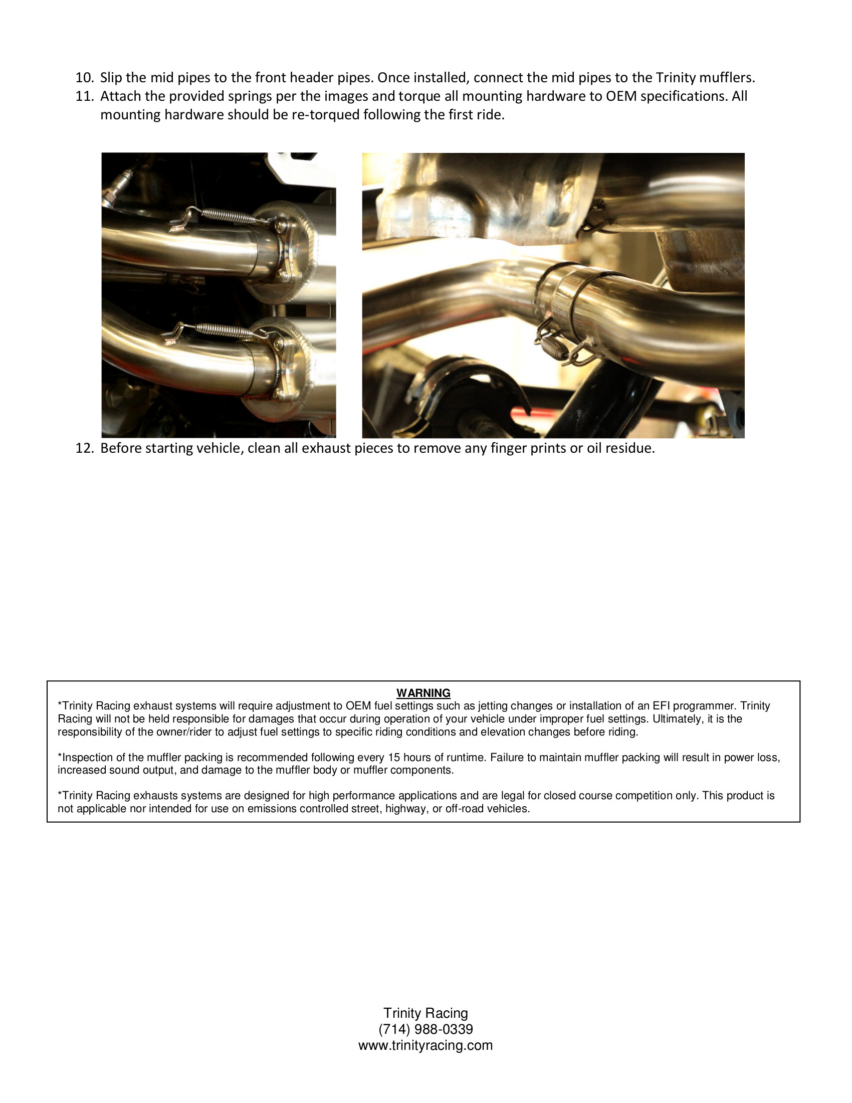 Dual Brushed Aluminum Full Exhaust - For 19-21 Honda Talon 1000R 1000X - Click Image to Close