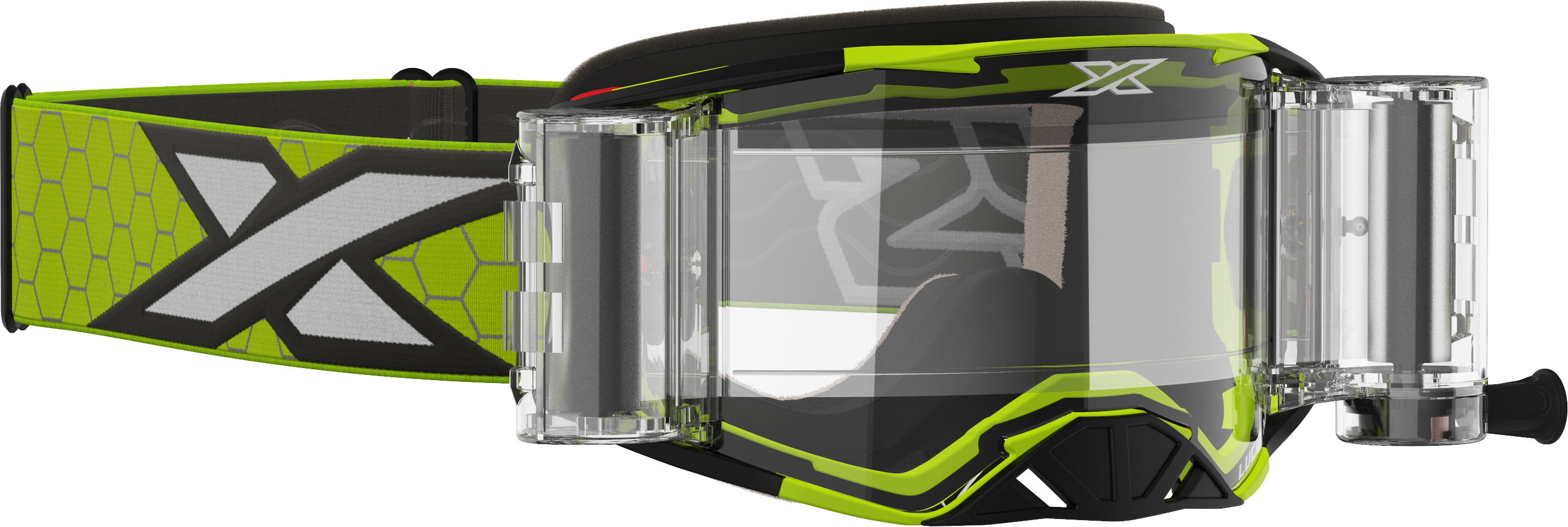 EKS Brand Lucid Goggle Race Pack Yellow Zip Off Clear Lens - Offroad yellow goggles with clear lens, Race Pack - Click Image to Close