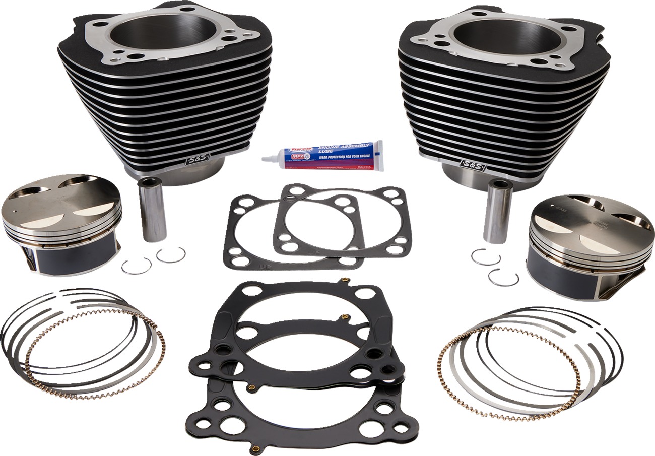 124" and 128" Big Bore Kits for Milwaukee-Eight - 124" Big Bore Kit M8 Blk - Click Image to Close