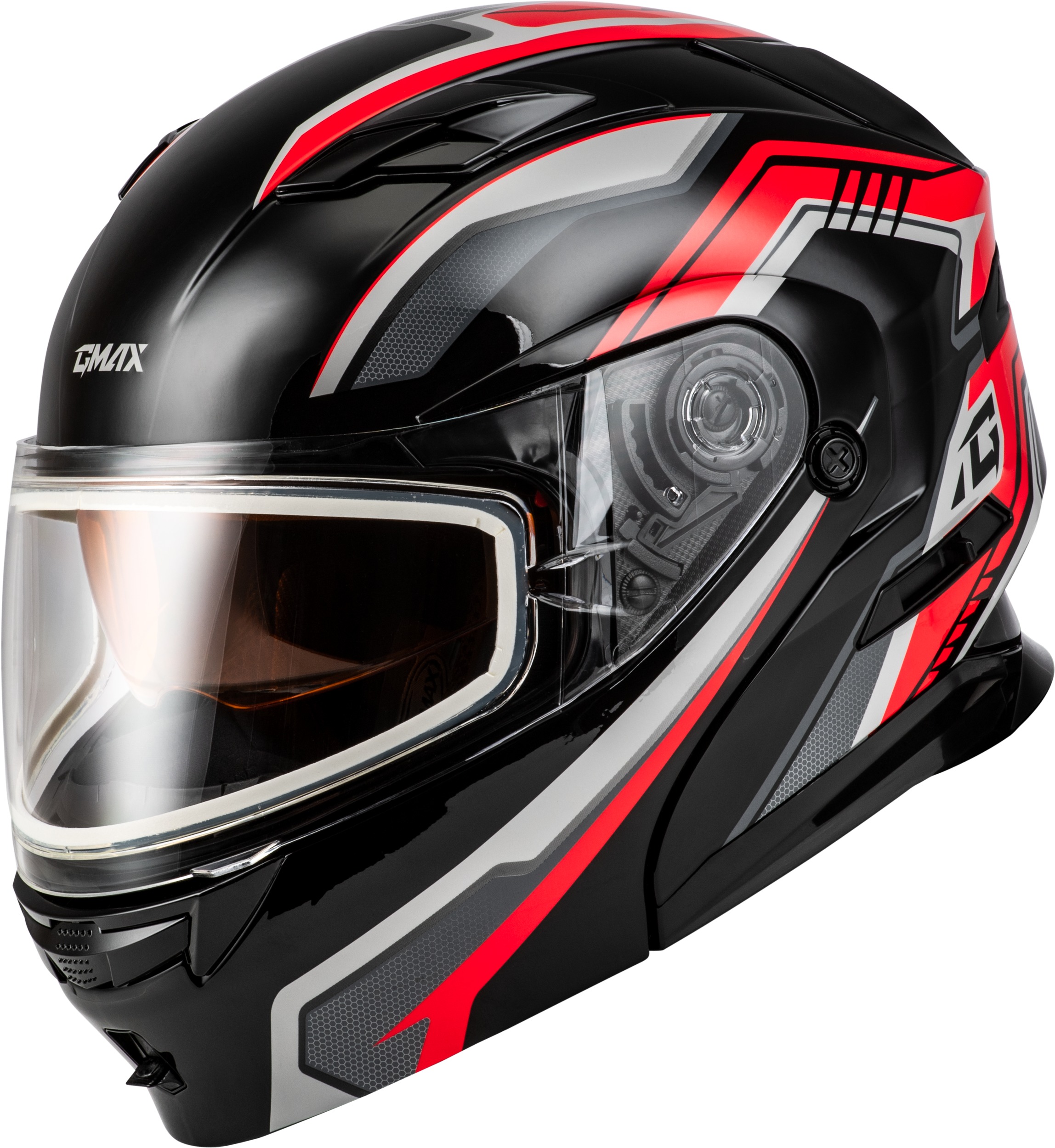 GMAX MD-01S Transistor Snow Helmet Black/Red Medium - Click Image to Close