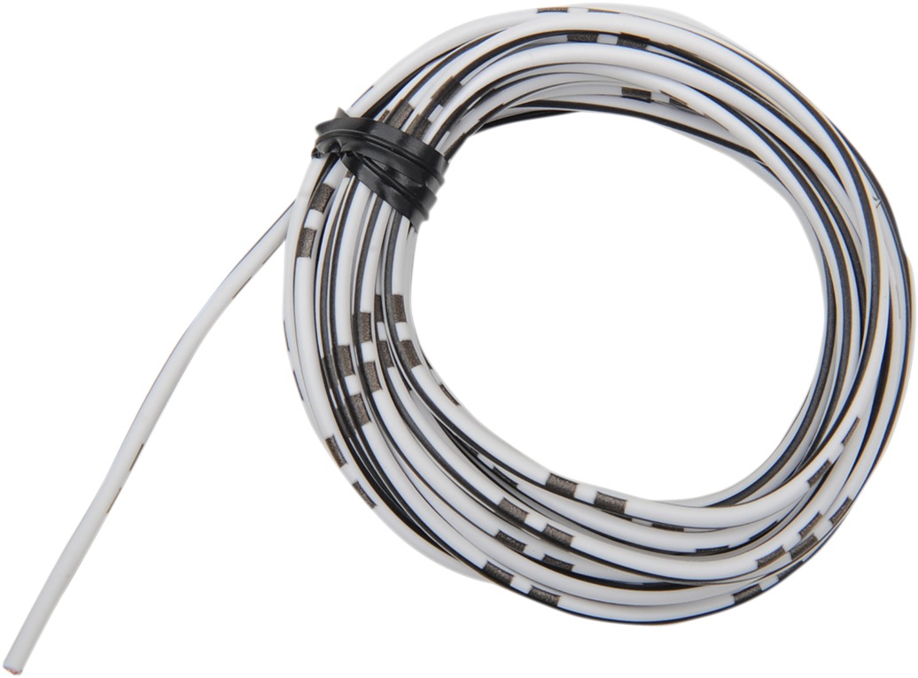 13' Color Match Electrical Wire - White / Black 14A/12V 20AWG - Click Image to Close