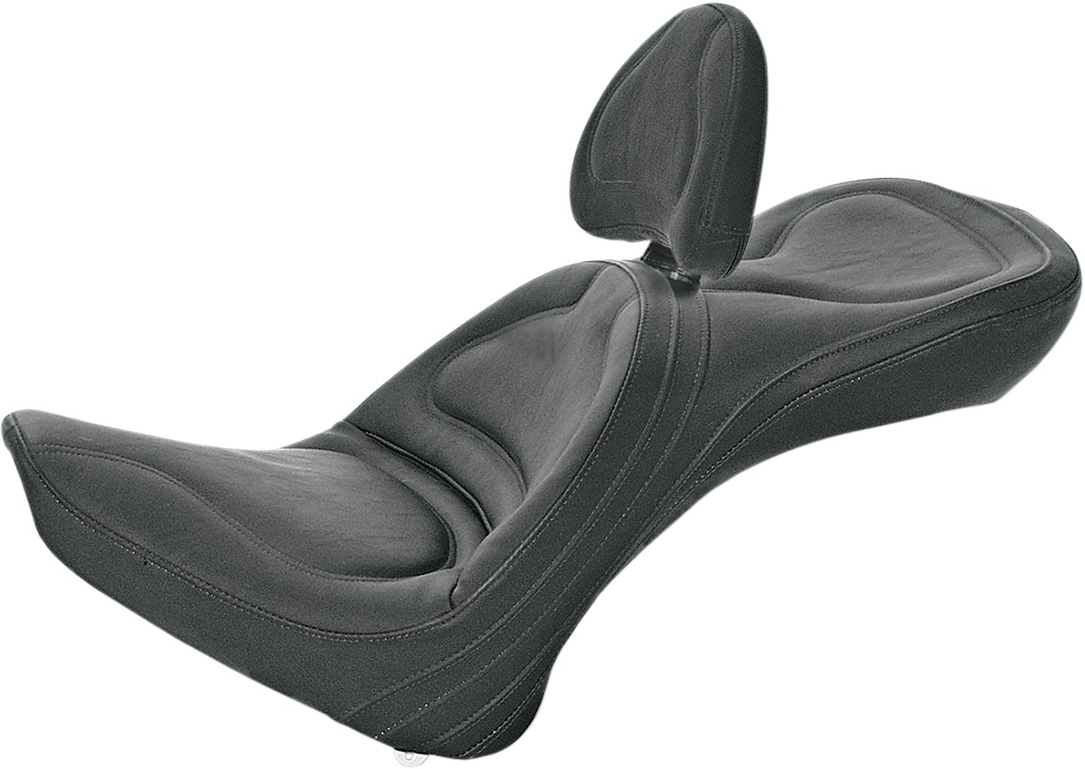 Saddlemen Explorer Seat with Backrest For Harley Softail Models - 2-up seat with backrest For Harley Softail models - Click Image to Close