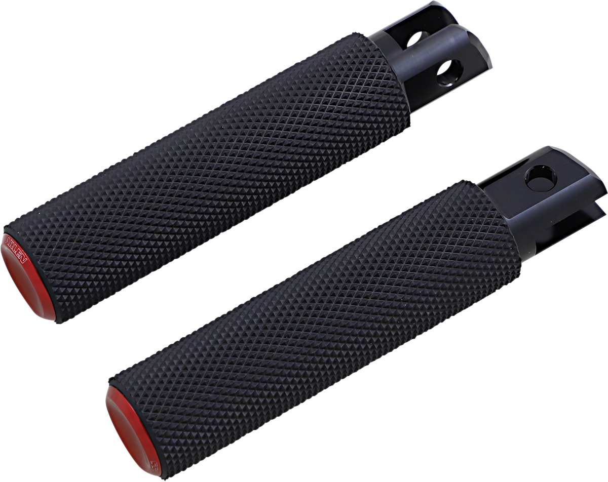 Arlen Ness Knurled Red Footpegs for M8 Softails (18+) - Click Image to Close