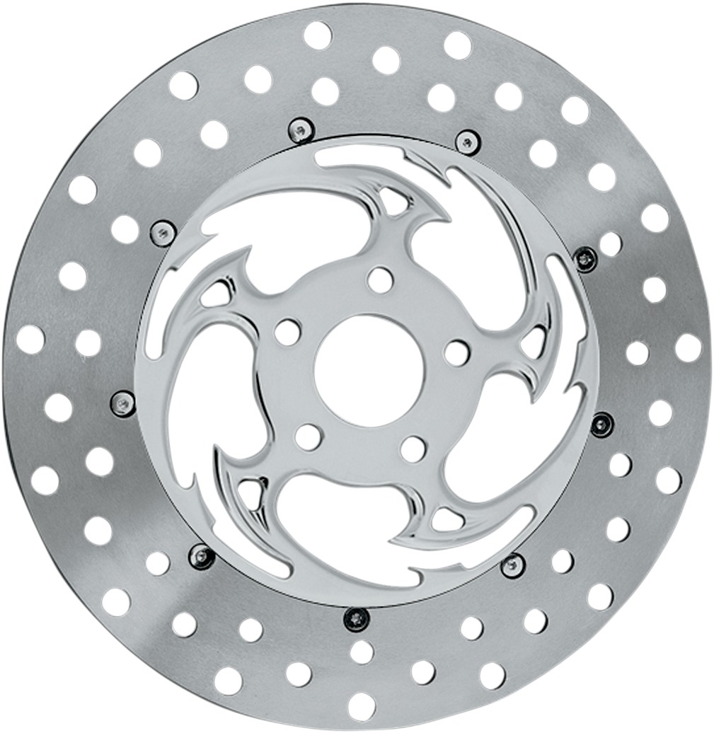 Savage Floating Front Left Brake Rotor 330mm Chrome - For Harley - Click Image to Close