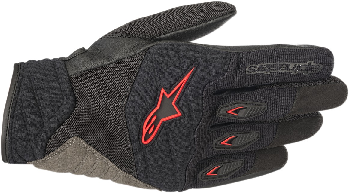 Shore Motorcycle Gloves Black/Red Medium - Click Image to Close