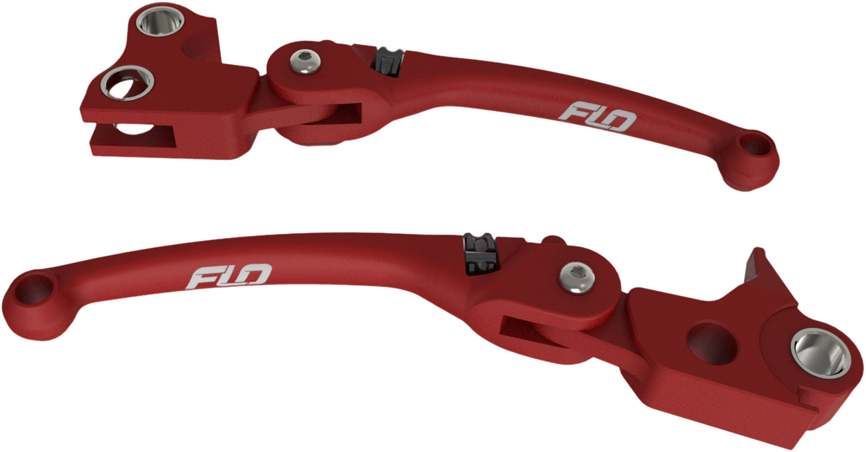 FLO Motorsports MX Style Adjustable Lever Set Red For 17-20 Harley FLH/FLT - Click Image to Close