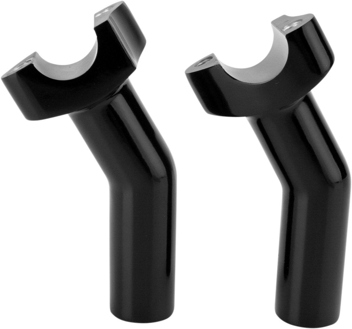 Drag Specialties Forged Aluminum Handlebar Risers Black 4.5in Pullback Pair - Black 4.5in pullback risers for 1in handlebars - Click Image to Close