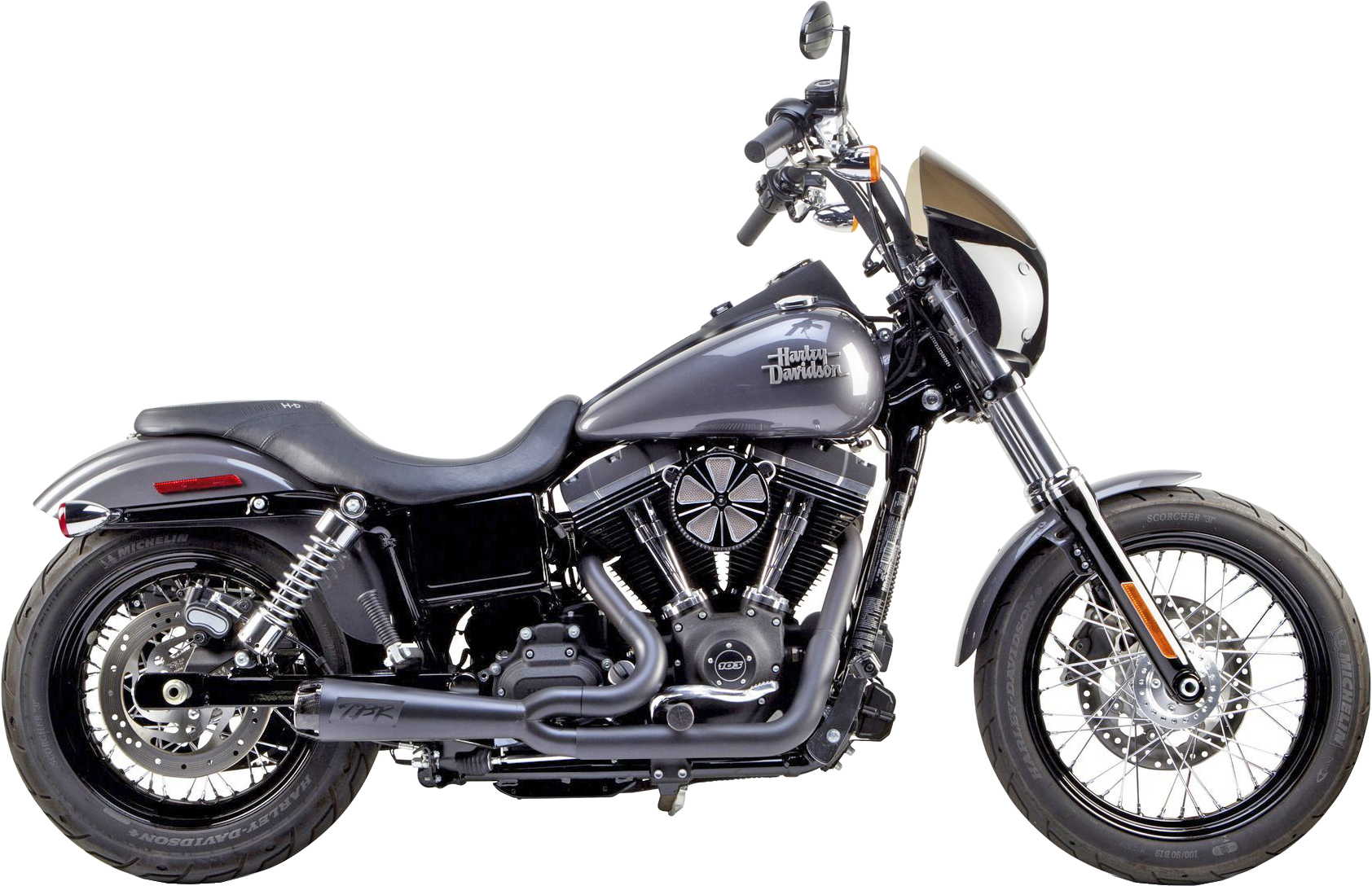 Comp-S 2-1 Black Full Exhaust - For 06-17 HD Dyna FLD FXD - Click Image to Close