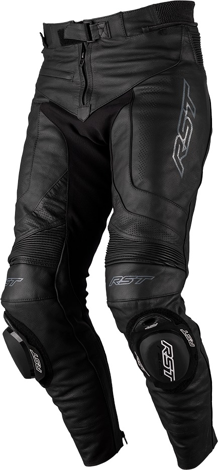 RST Ladies S1 CE Leather Pants Black/Black 2XL US 18 - Protective leather pants, women's 2XL, Black/Black - Click Image to Close