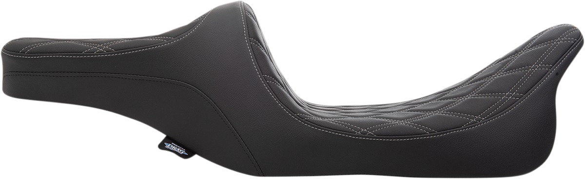 Predator III Double Diamond Silver Stich 2-Up Seat - Fit 99-07 HD FLHR/FLHX - Click Image to Close