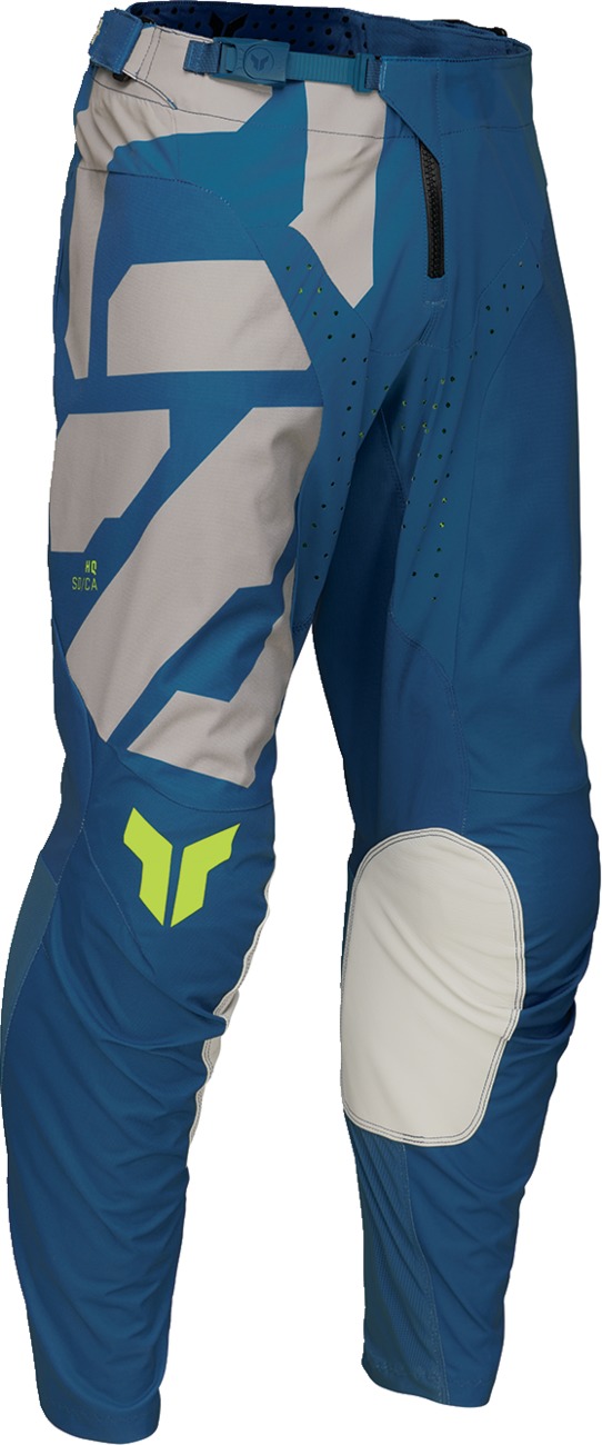 Thor Youth Launchmode Forge Pants Blue/Light Gray/Fluorescent Yellow 28 - Youth off-road pants, size 28, Blue/Gray/Yellow - Click Image to Close