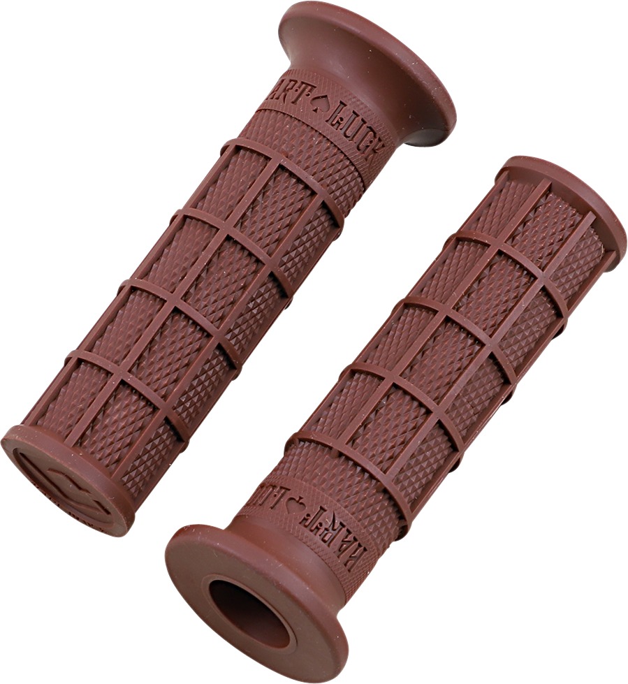 ODI Hart-Luck Full Waffle Slip-On Grips Brown 1in V-Twin - Brown full waffle slip-on grips for 1in V-Twin bars - Click Image to Close