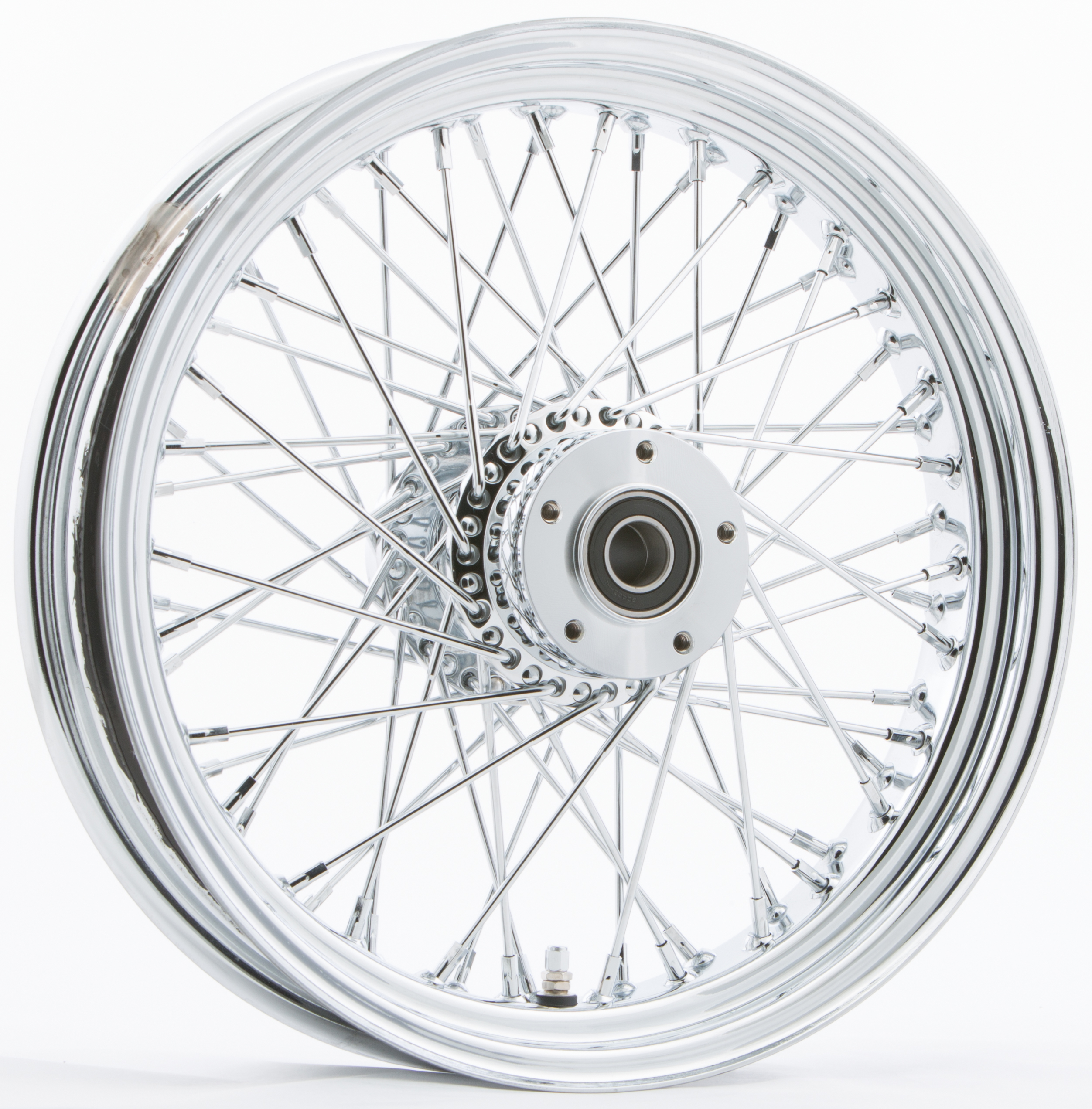 HardDrive Front 60 Spoke Chrome Wheel 16x3.5 Wide Hub 3/4" Axle - Click Image to Close