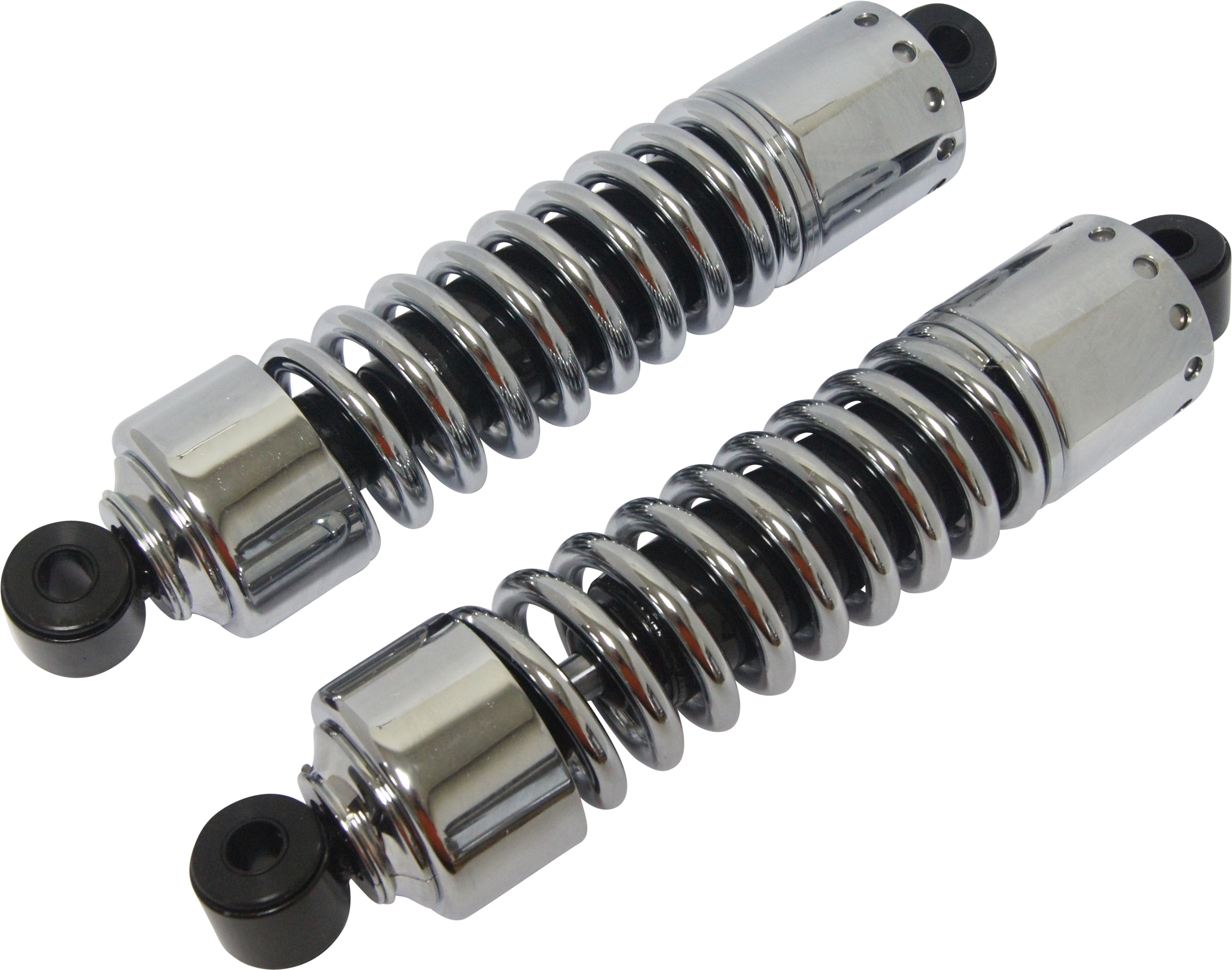 4-Speed Shocks W/Short Cover - Chrome 12" - For 80-86 HD Touring Dyna - Click Image to Close