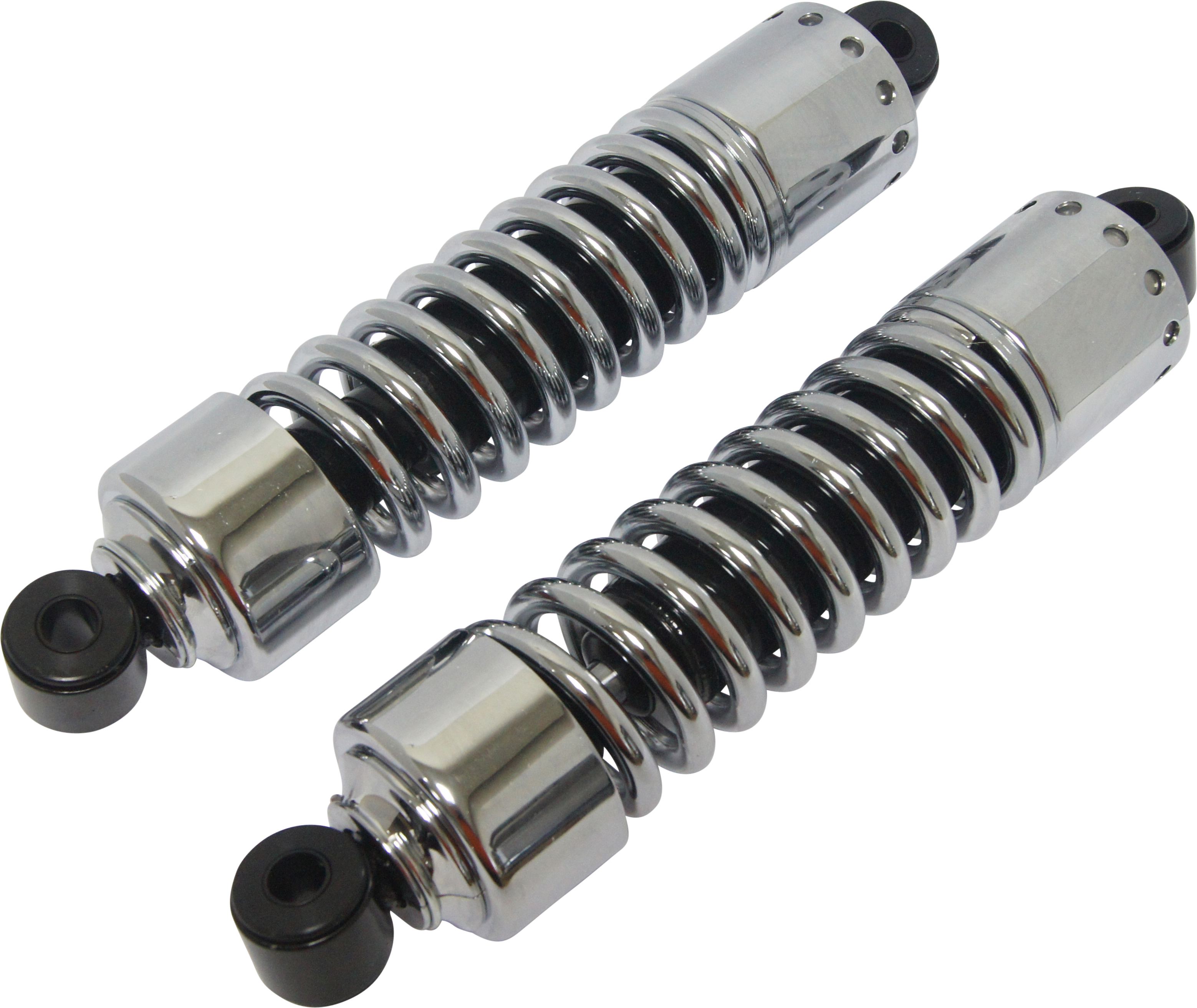 4-Speed Shocks W/Short Cover - Chrome 12" - For 80-86 HD Touring Dyna - Click Image to Close