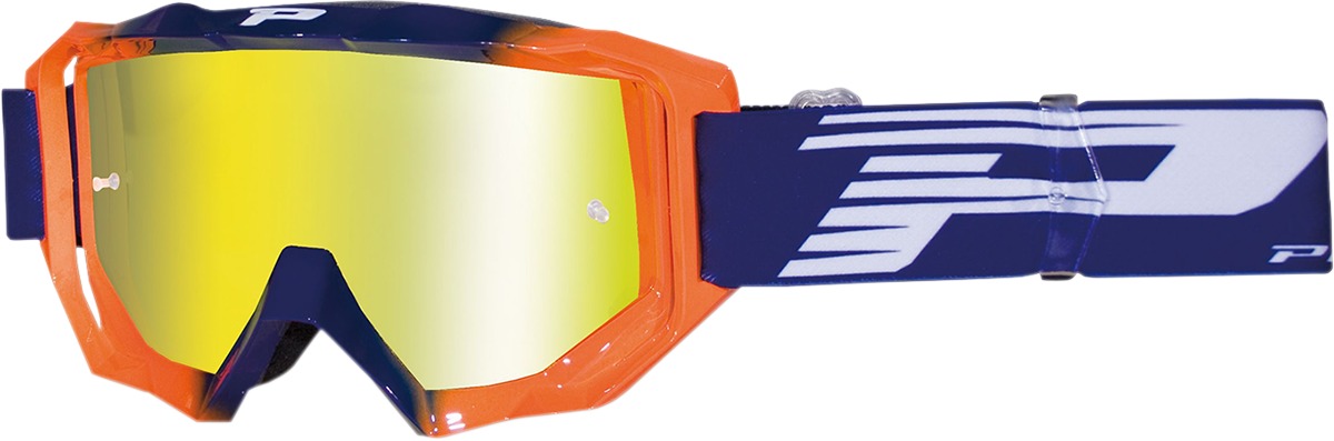 3200 Blue / Orange Venom OTG Goggles - Yellow Dual Mirrored Lens - Click Image to Close