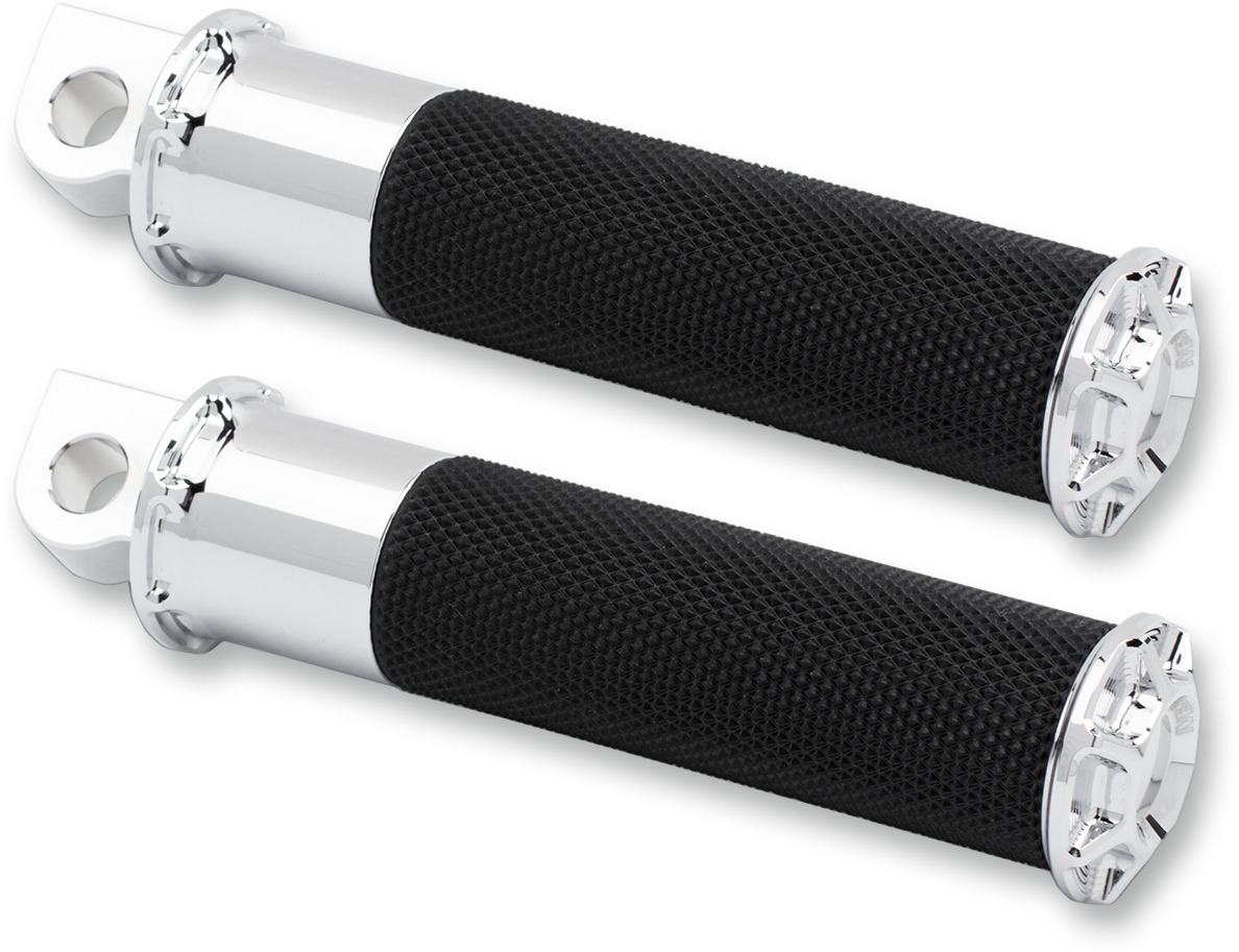 Arlen Ness Fusion Foot and Shift Pegs Chrome Beveled Footpegs - Click Image to Close