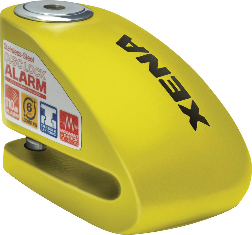 XX6 Alarm Disc Lock 3.3" X 2.3" Yellow - Click Image to Close