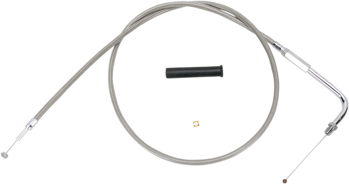 Drag Specialties Stainless Braided Throttle Cable 44in For Harley-Davidson - Click Image to Close