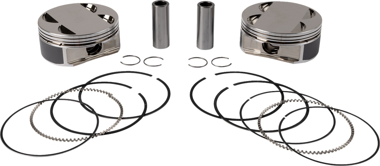 S&S Big Bore Piston Kit 4.250in x 4.500in +0.010in For Harley M8 Models - Big bore piston kit For Harley-Davidson M8 models - Click Image to Close