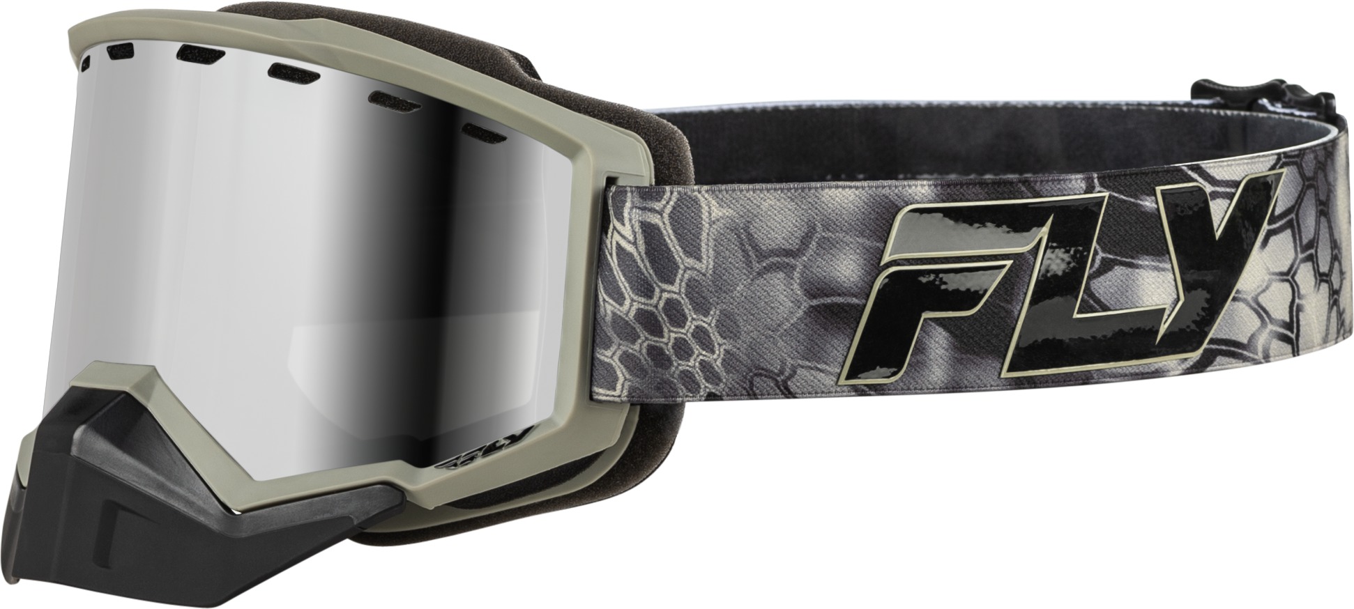 Fly Racing Focus Snow Goggle SE Kryptek Silver Mirror/Smoke Lens - Snow goggle with silver mirror/smoke lens - Click Image to Close
