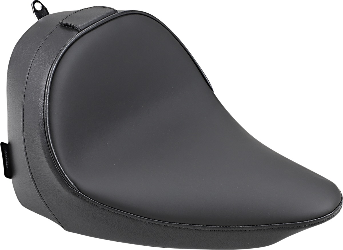 Smooth SR Leather Solo Seat Black Low 1-1/2" - For Harley FLS Slim FXS - Click Image to Close