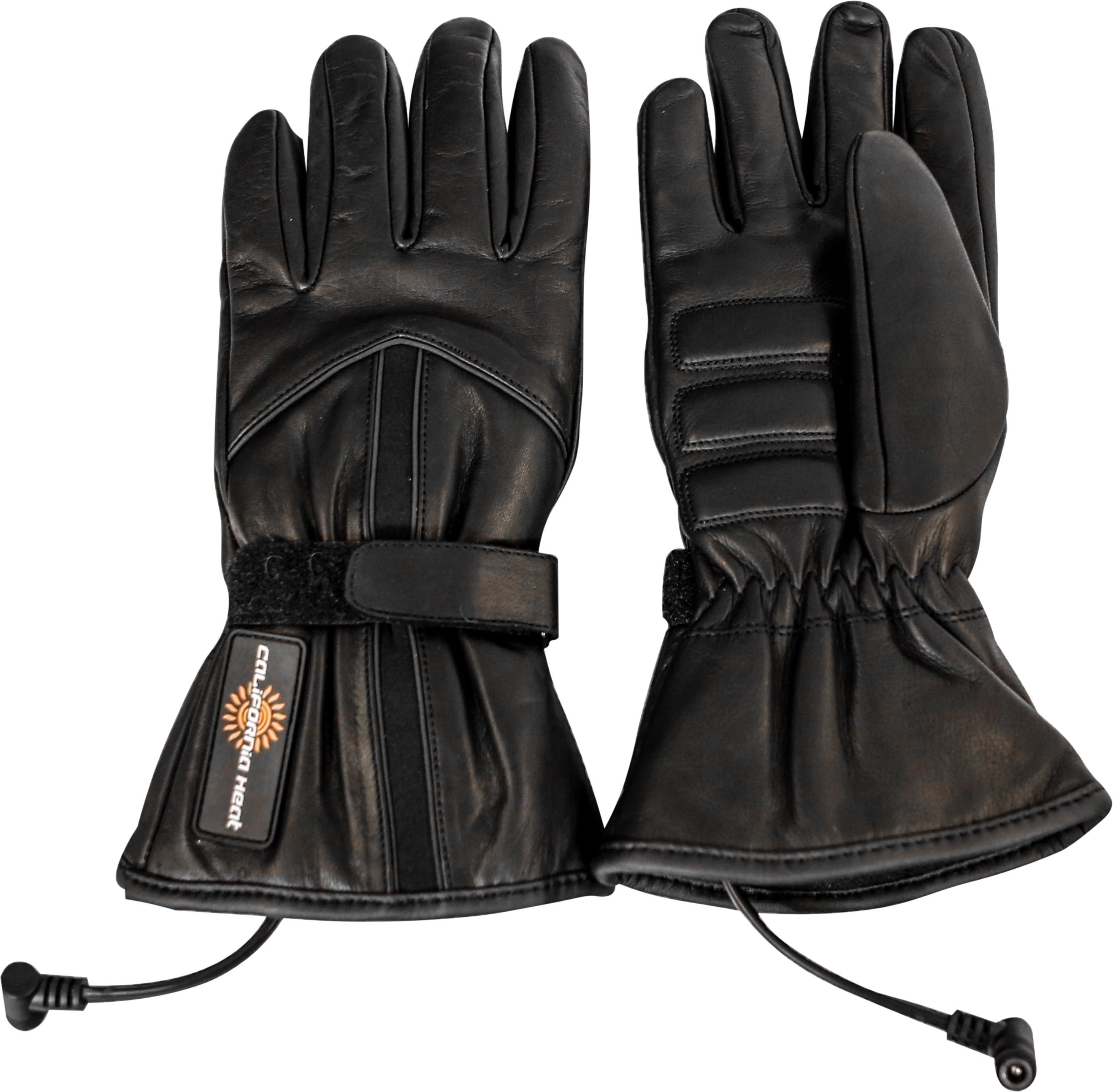 12V Heated Leather Gloves Black Large - Click Image to Close