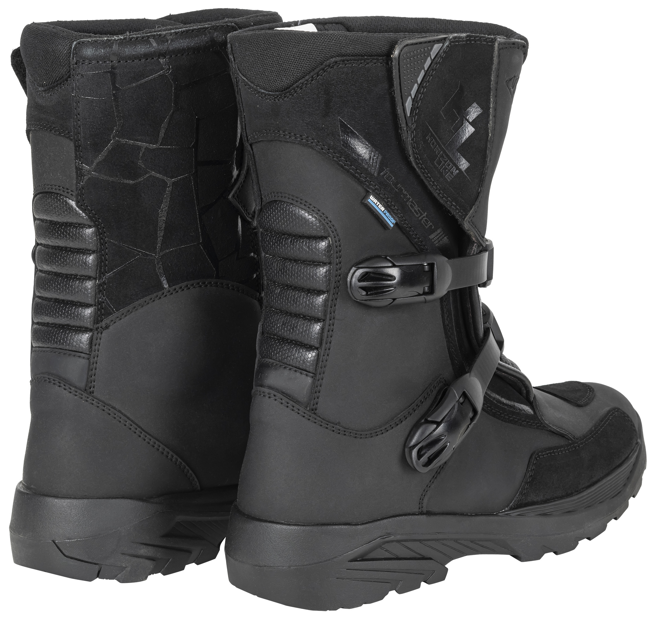 Black Trailblazer Adventure Motorcycle Boot Size 10 - Mid-Calf Waterproof Adventure Touring Boots - Click Image to Close