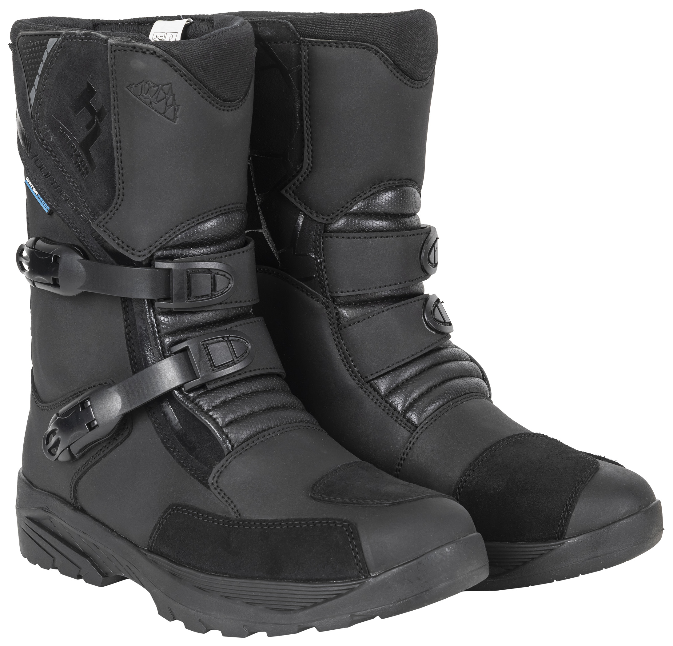 Black Trailblazer Adventure Motorcycle Boot Size 13 - Mid-Calf Waterproof Adventure Touring Boots - Click Image to Close
