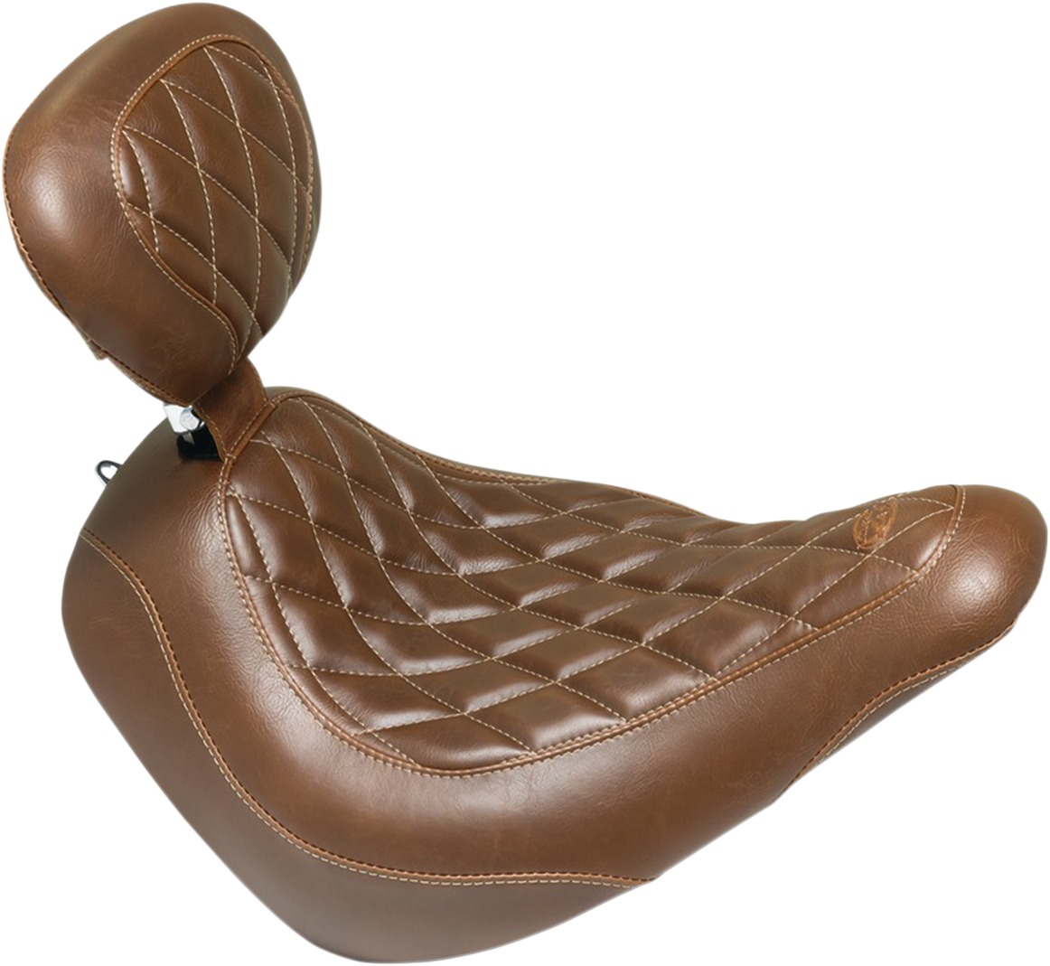 Tripper Diamond Brown Solo Seat w/Backrest - For 18-19 HD FLSB FXLR - Click Image to Close