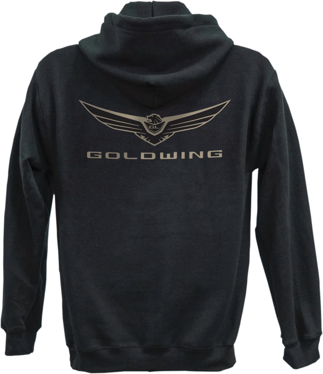 Factory Effex Men's Gold Wing Icon Zip Hoody Black 2XL - Click Image to Close
