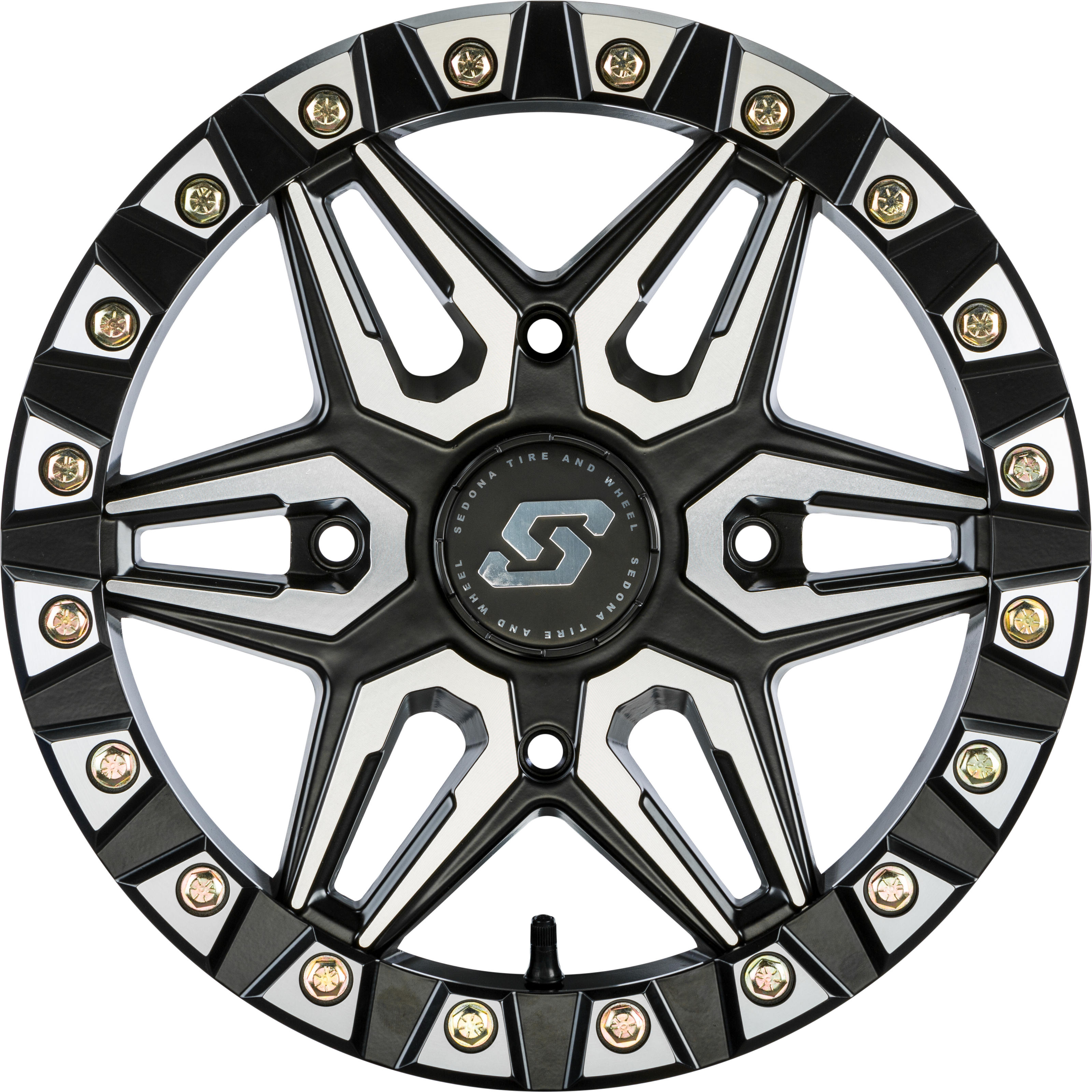 Sedona Split 6 Beadlock Wheel 15x6 4/137 +38mm Black Machined - Beadlock wheel 15x6 4/137 +38mm For select UTV/ATV - Click Image to Close