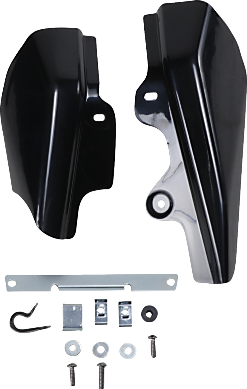 Drag Specialties Frame Mounted Heat Deflectors Black For Harley-Davidson - Click Image to Close
